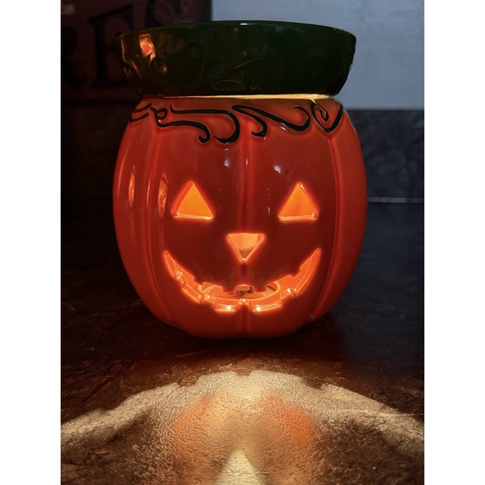 Scentsy Retired Jack O Lantern Halloween Pumpkin Full Size Warmer TESTED